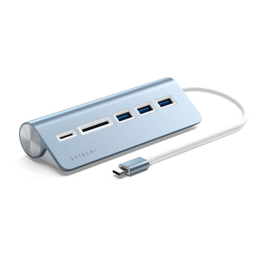 USB-хаб Satechi USB-C Aluminum USB Hub & Micro/SD Card Reader с кабелем, Синий