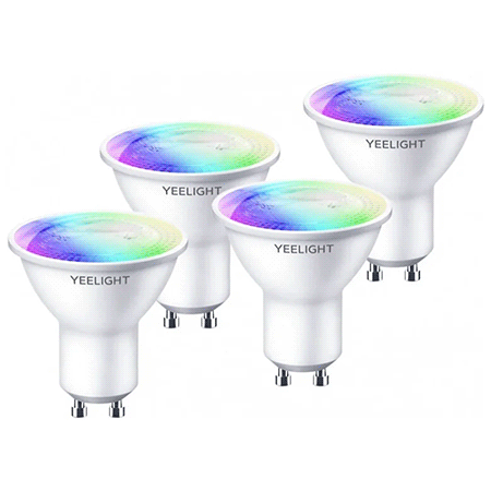 Умная лампочка Yeelight GU10 Smart bulb разноцветная, упаковка 4 шт.