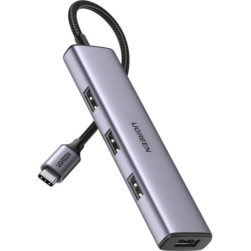USB-хаб UGREEN USB-C to 4x USB 3.0 Hub, серый CM473