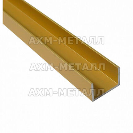 Латунный профиль П-образный Л63 75х10х1 мм для плитки ООО АХМ-Металл