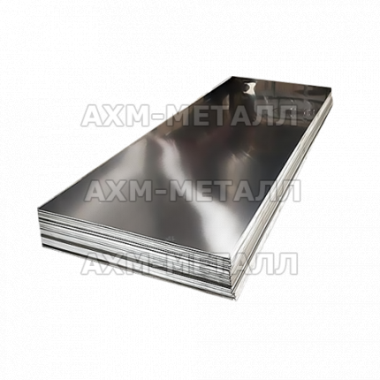 Лист нержавеющий холоднокатаный 0,5x1000x1000 BA+PE (зеркальный) AISI 430 (08Х17) ООО АХМ-Металл