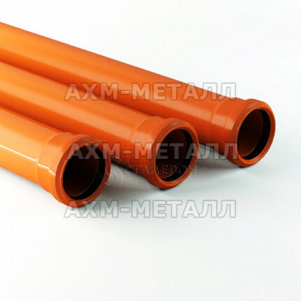 Труба НПВХ Дн 110х3,2 дл. 1м коричневая для наружной канализации, Хемкор ООО АХМ-Металл