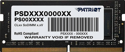 Оперативная память Patriot Memory SODIMM DDR4 8GB 2133MHz (PSD48G213381S)