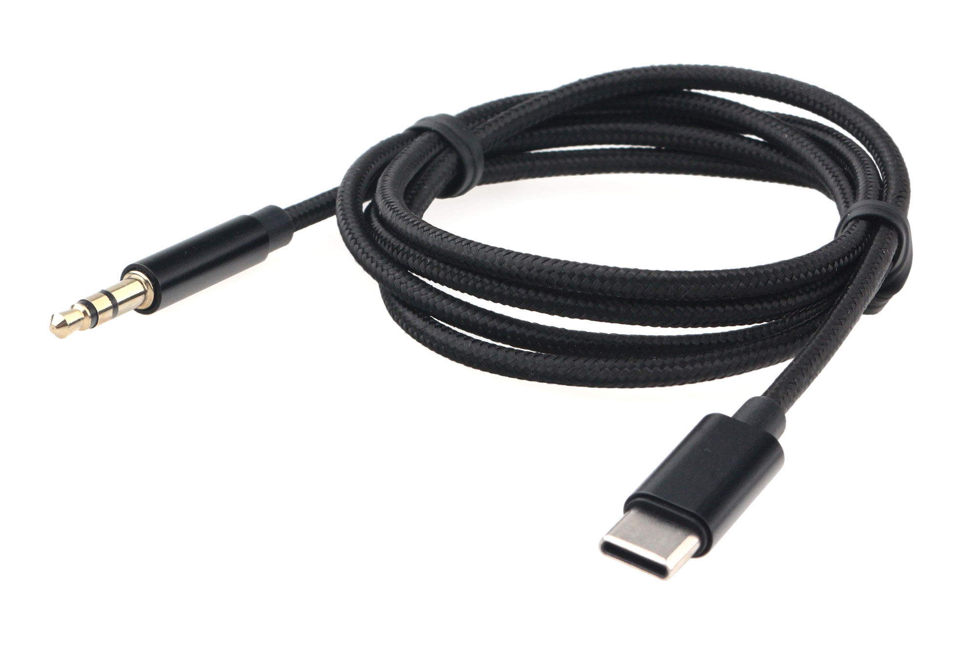 USB кабель шт.Type-C - шт.3,5мм 1м, тканевый, чёрный "Cablexpert"