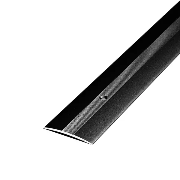 Порог для пола ПС03 с открытым крепежом одноуровневый алюминиевый 900x37 мм черный ПАРУ ПАЛОК Порожек для напольного пок
